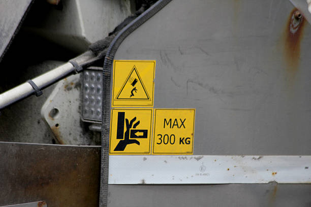 A sign showing max weight and safety regulations