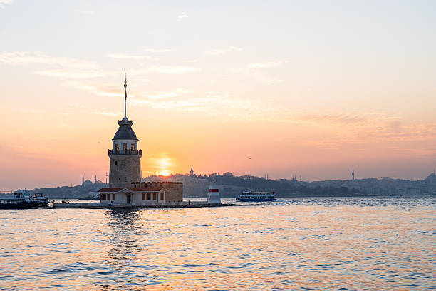 istock Maiden's tower standing in Bosphorus strait at sunset 2252316724