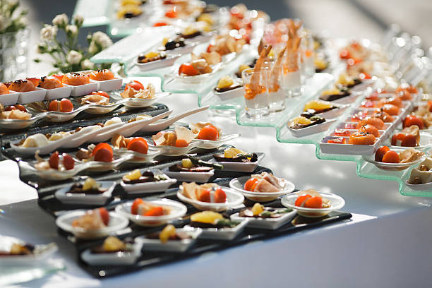 istock Luxury Gourmet Appetizer Table With Elegant Canapes At Outdoor Event 2252321494