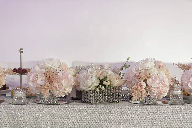 istock Luxury Wedding Dessert Table With Blush Floral Crystal Centerpieces 2252321906