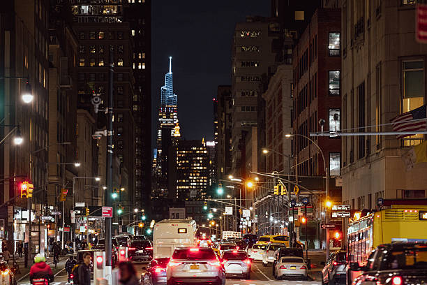 istock Traffic in Lower Manhattan New York at night 2252324360