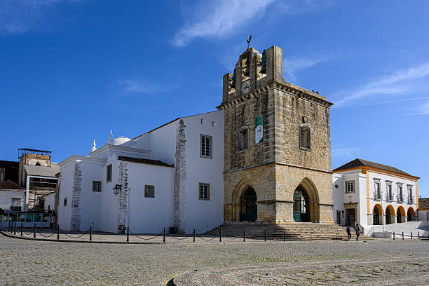 istock Faro Cathedral and the Cathedral Square, Portugal under blue sky 2252343699