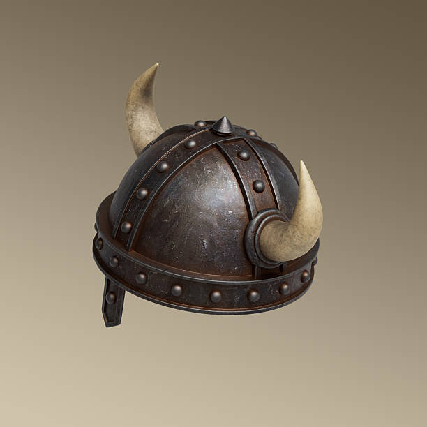 istock Ancient Viking Helmet with Horns. 3D Rendering. 2252344033