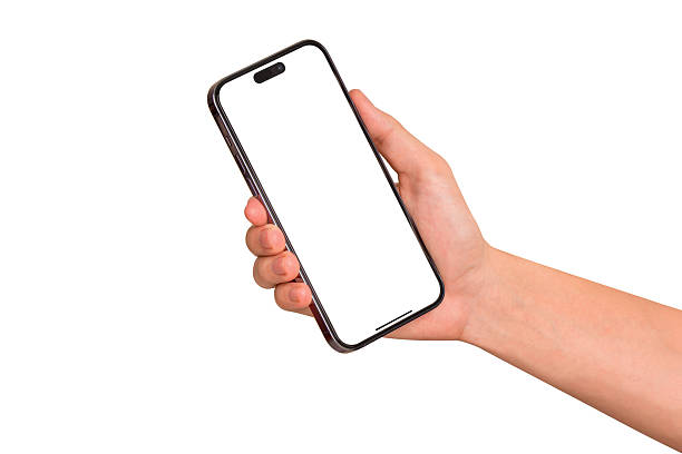 istock A hand showing a modern premium smartphone with a blank screen, isolated on white background. High quality studio shot. Concept for technology, business, finance, advertising, public relations and lifestyle themes. 2252347956