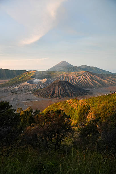 Misty valley at north-east of Mount Bromo in East Java, Indonesia