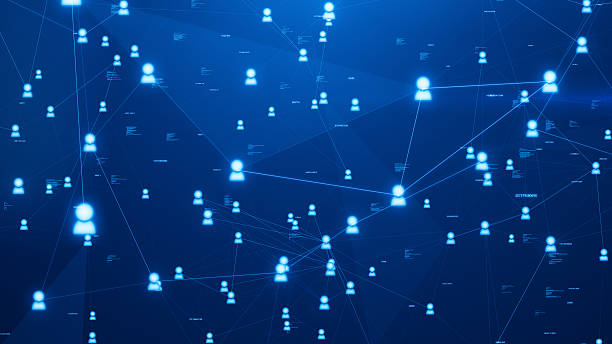 istock Network of connections with people icons over globe 2252353028