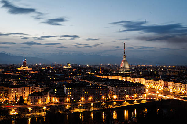 istock Turin view at dusk from the monte dei Cappuccini, with the iconic Mole Antonelliana. 2252355695