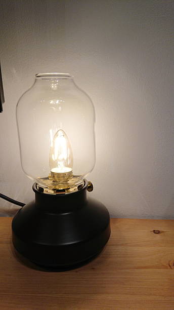 istock Minimalist table lamp with glass shade 2252357681