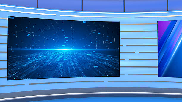 istock Virtual studio set.news studios background.news studio virtual television set design 2252363624