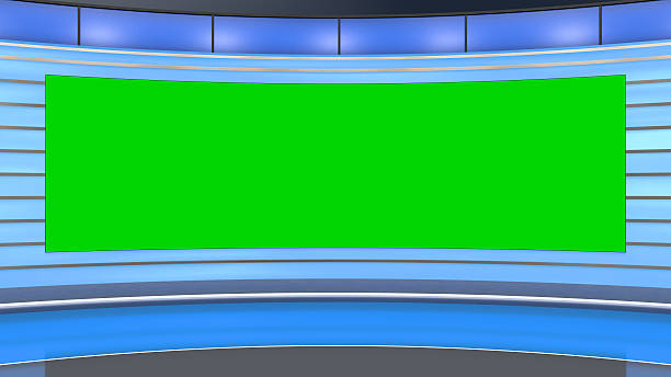 istock Virtual studio set.news studios background.news studio virtual television set design 2252363625