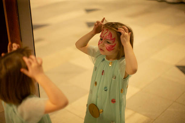Cheerful girl preparing for Halloween