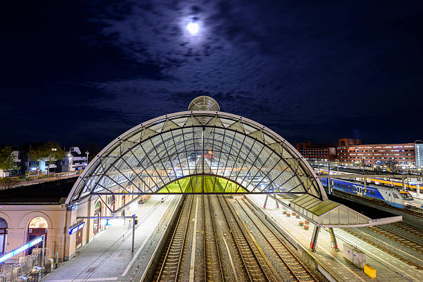 istock Zwolle train station in the evening with a full moon above 2252371726