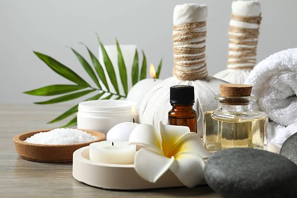 istock Beautiful spa accessories in a massage room 2252373880