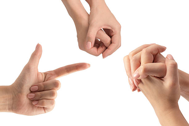 istock Woman hands with nude manicure isolated on a white background. 2252373918