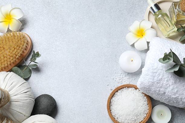 istock Beautiful spa accessories in a massage room 2252373933