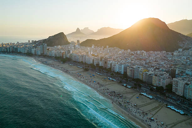 istock Copacabana Beach in Rio de Janeiro Aerial View on Sunset 2252375211