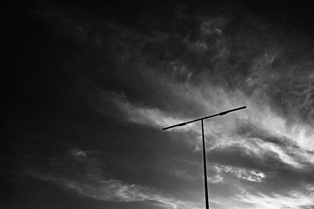 Germany, Berlin, Zehlendorf, February 27, 2025 - Street lights in a row