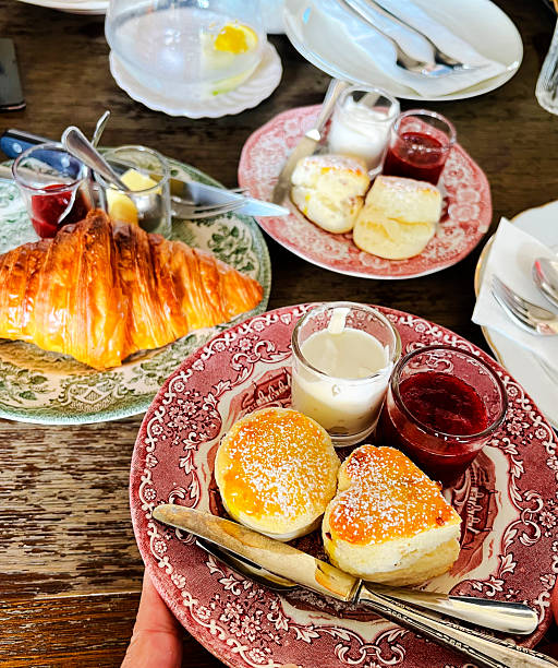 Scones and croissant in thai restaurant