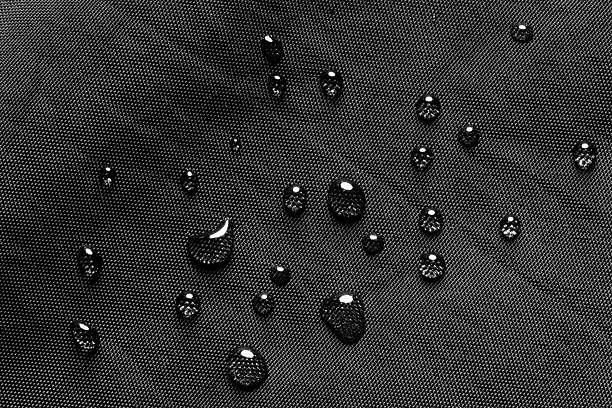 istock Water Droplets on Waterproof Black Textile Surface 2252377589