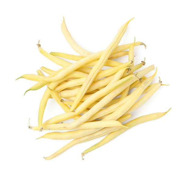 istock Fresh bean pods isolated on white, top view 2252379231