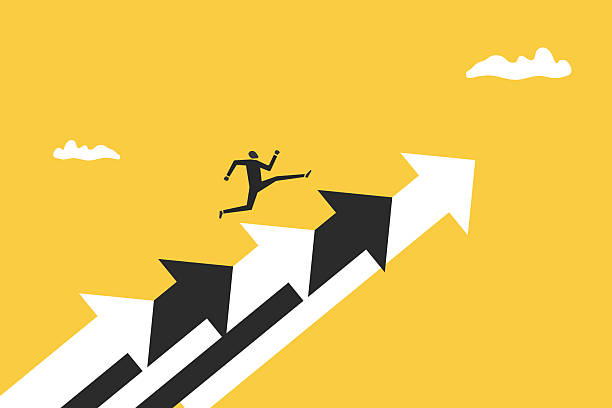 istock Businessman running on growth arrow path. concept motivation, challenge, success, career growth, ambitious, and opportunity 2252380849