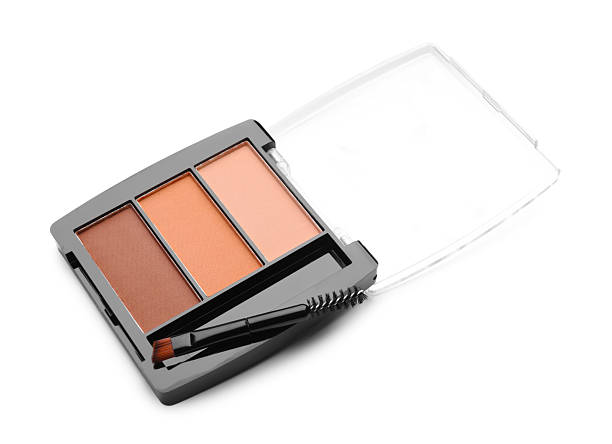 istock Beautiful eyebrow palette with brush isolated on white 2252382134