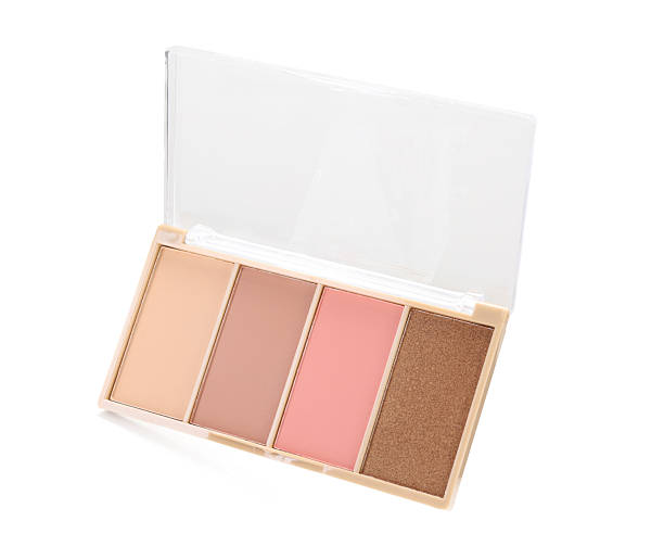 istock Beautiful contouring palette with blush and bronzer isolated on white 2252382249