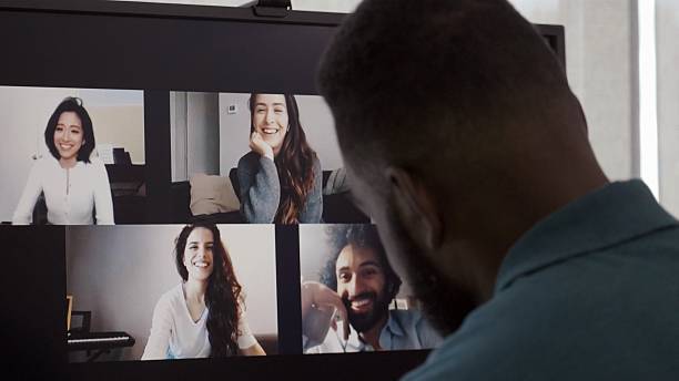 istock Colleagues collaborate remotely on a video conference call, sharing smiles and ideas. 2252386043