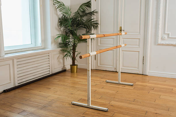 istock Empty ballet dance studio with barre. Professional ballet barre for stretching practicing dancing positions in dance school Dance hall ready for ballet class training. Ballet school. 2252388661