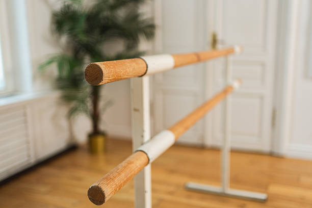 istock Empty ballet dance studio with barre. Professional ballet barre for stretching practicing dancing positions in dance school Dance hall ready for ballet class training. Ballet school. 2252391258