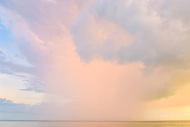 Cumulonimbus rain cloud landscape  over the beach when sunset in Dongfang, Hainan, China