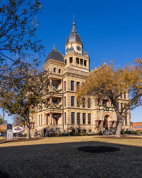 istock Stone Courthouse building in Denton, Texas in December 2252409972