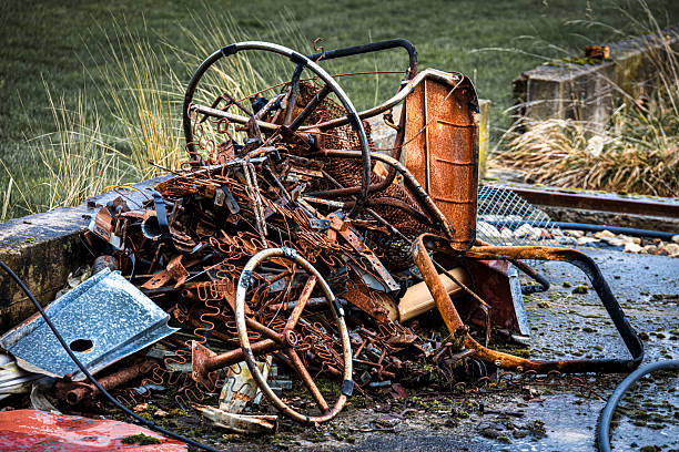 Rusted metal partition