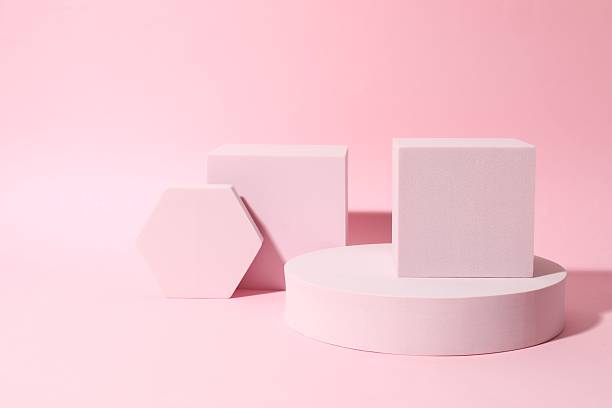 istock Props for product photography. Different podiums on a colored background 2252417986