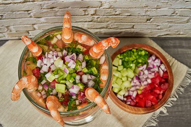 istock Traditional Mexican Shrimp Cocktail in Glass Goblet 2252418433
