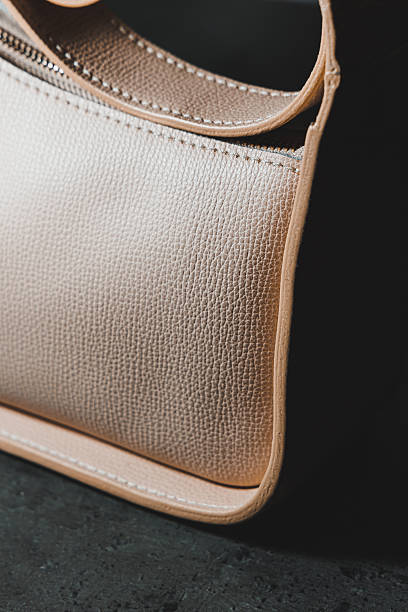istock Handmade pink leather bag. Women's pink handbag on one shoulder. 2252432585