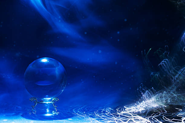 istock Abstract Cosmic Energy and Crystal Ball with Neon Light Trails 2252433676