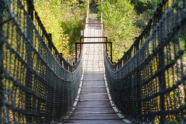 istock Wooden Suspension Bridge over Valley 2252433903