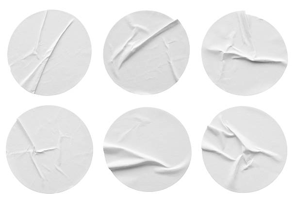 istock Blank white round paper sticker label set isolated on white background 2252448967