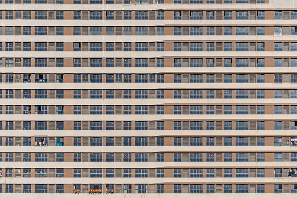 Partial close-up of modern architecture on a sunny day