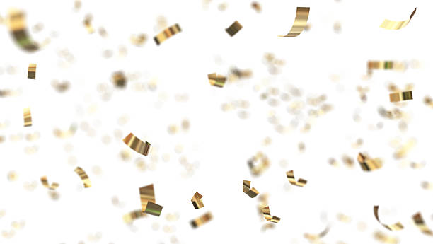 istock confeti confetti blured red golden falliing - 3D rendering 2252471214