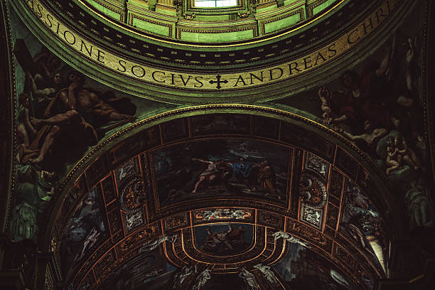 Rome, Italy - July 21, 2024 - an image of Basilica of Sant'Andrea della Valle, highlighting Rome's rich architectural style and religious heritage.