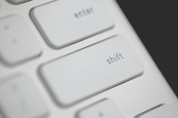 This shows the shift key on a keyboard.