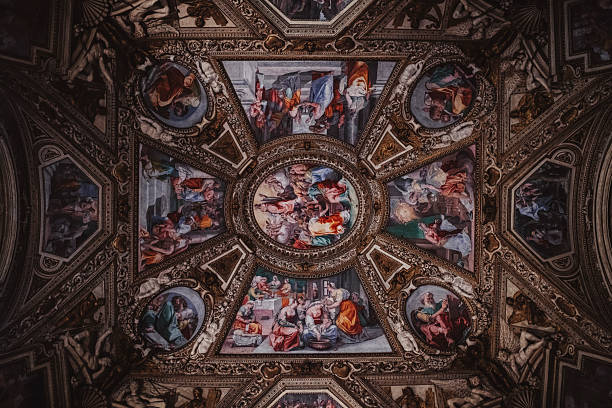 Rome, Italy - July 21, 2024 - an image of Basilica of Santa Maria in Trastevere, highlighting Rome's rich architectural style and religious heritage.