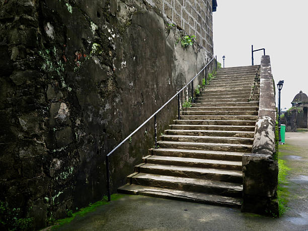 Stairs to the castle. Weathered steps show age, texture, and silence.