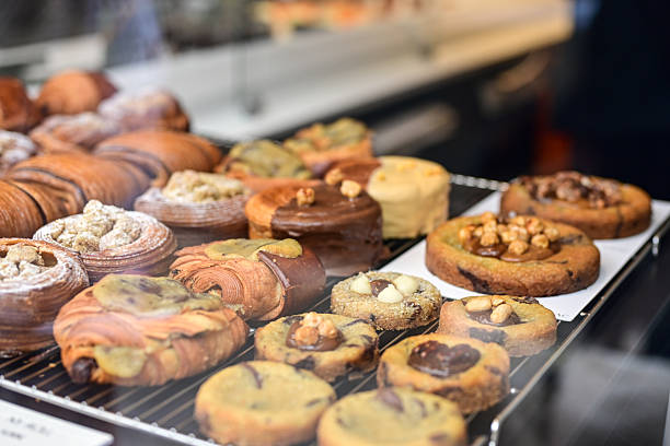 istock Golden flaky croissants  and  pastry sweets 2252488130