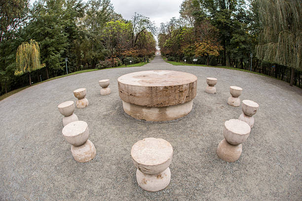 Targu-Jiu , Romania-September 25, 2020: Constantin Brancusi's Table of Silence