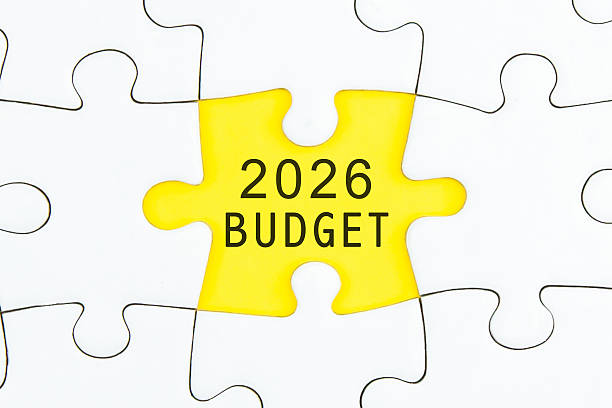 istock Business concept - 2026 BUDGET word on a jigsaw puzzle background. 2252490739