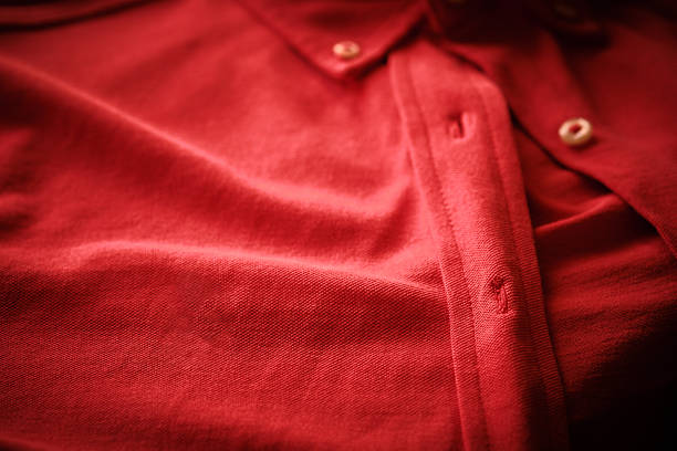 istock Close-Up of Red Shirt Fabric 2252490945
