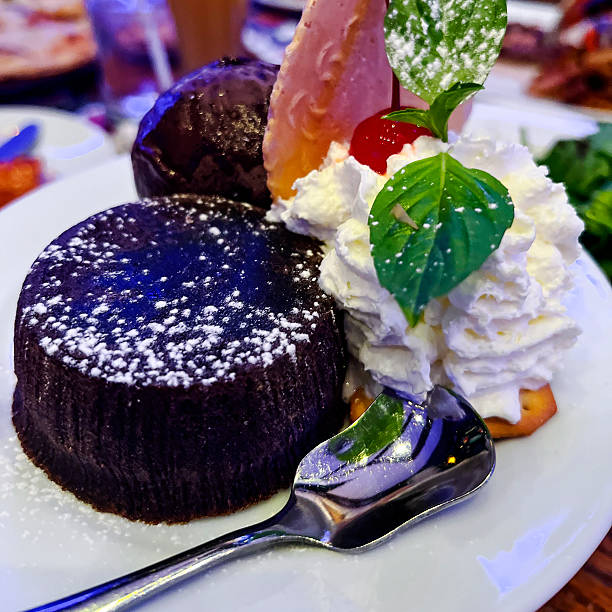 Thai chocolate dessert with mousse and ice cream